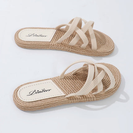 Tendenza moda donna antiscivolo indossare pantofole piatte con suola morbida e leggera