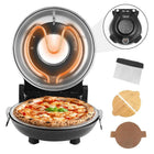 12 Inch Electric Pizza Oven Indoor 1200 Watt Glazed Ceramic Stone Cooker Two-button Precise Temperature Control Heats up 420℃