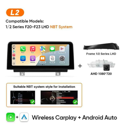 Ainavi Car Radio For BMW 1 2 3 4 Series F20 F21 F22 F30 F31 F33 F34 F36 NBT Wireless Carplay Android Auto Car Multimedia Player