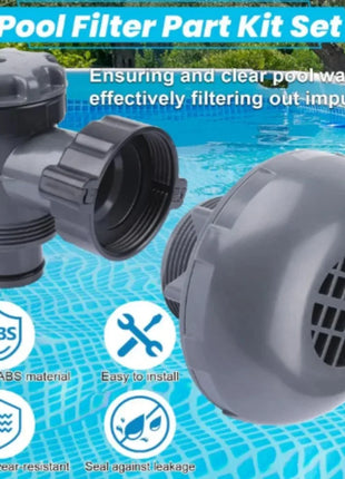 Valvola a Stantuffo On/Off per Piscina, Connessione Filtro Pompa 38mm, per Bestway e INTEX, Accessori di Ricambio per Giardino Esterno