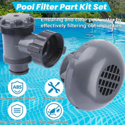 Valvola a Stantuffo On/Off per Piscina, Connessione Filtro Pompa 38mm, per Bestway e INTEX, Accessori di Ricambio per Giardino Esterno