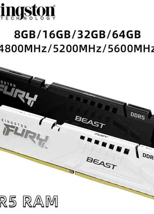 Kingston FURY Beast DDR5 8GB 16GB 4800MHz 32GB 5200MHz 5600MHz 6000MHz 6400MHz Desktop AMD Intel CPU Motherboard 288Pin DIMM PC5