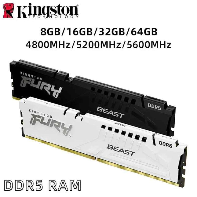 Kingston FURY Beast DDR5 8GB 16GB 4800MHz 32GB 5200MHz 5600MHz 6000MHz 6400MHz Desktop AMD Intel CPU Motherboard 288Pin DIMM PC5