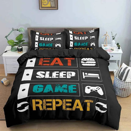 Gamepad Polyester Duvet Cover Set Colourful Button King Play Gamer Bedding Set Kids Teens Man Video Game for Child