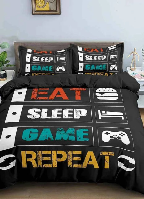 Gamepad Polyester Duvet Cover Set Colourful Button King Play Gamer Bedding Set Kids Teens Man Video Game for Child