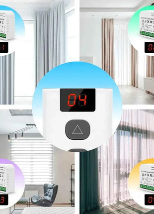 Interruttore per tende Wifi Rf Tuya Smart Life Modulo per tapparella 433 mhz 5-IN-1 Telecomando, per tende per porte e finestre del garage Alexa