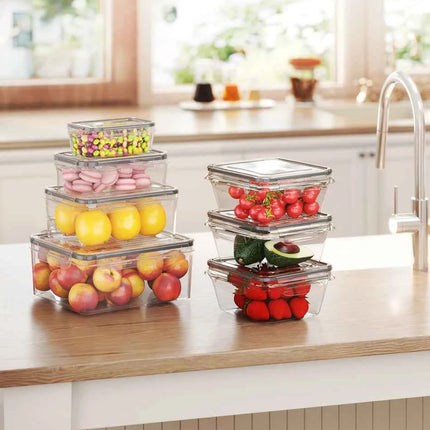 Food Storage Containers with Lids, Freezer Containers, Lunchbox, 26 Pieces (13 Containers, 13 Lids), 8x0.55L & 5x0.24L