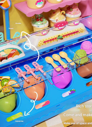 Ice Cream Machine with Music and Lights – Educational Play-Doh Toy for Kids, Birthday Gift