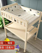 Baby Solid Wood Diaper Changing Table Multi-functional Bathing Massage Touching and Nursing Table for Newborns Movable