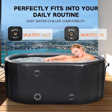 Vasca Gonfiabile Portatile per Immersione in Acqua Fredda, per Uso Interno ed Esterno, con Copertura e Bacino, per Atleti, Spa e Massaggi