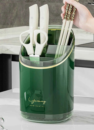 Luxury Chopsticks Storage Box, Household Kitchen Tube, Multi-Functional Draining Rack, Integrated Compartment Cage, Knife Holder