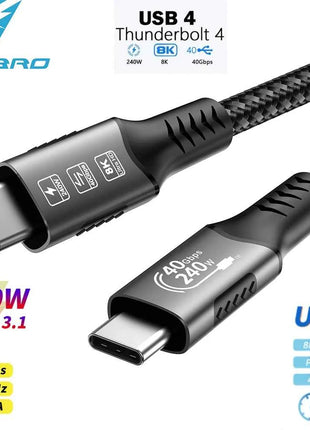 FDBRO 8K Cavo USB4 40Gbps 240W PD3.1 QC4.0 Per Thunderbolt 4 Tipo C Cavo di ricarica veloce Thunderbolt3 USB da C a C Trasferimento dati