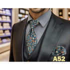 Set Cravatta e Fazzoletto Uomo Colorato 160cm - Accessori Matrimonio