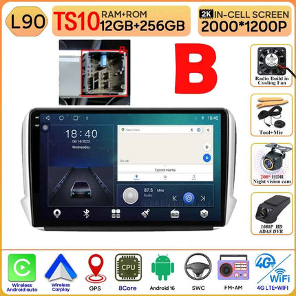 Android 16 GPS Navigation For Peugeot 2008 208 Series 2012 - 2018 Carplay Car Radio Multimedia Player Stereo Video BT 2k Screen
