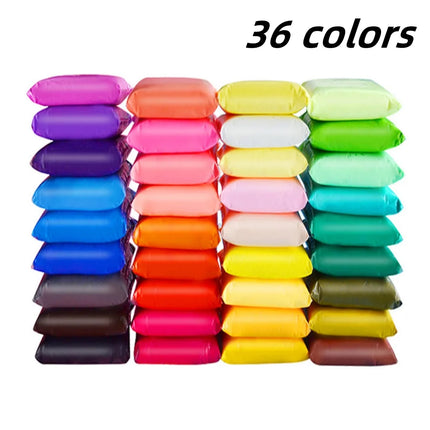 Set fai da te in argilla ultraleggera per bambini 36 colori Argilla da modellare super morbida ad asciugatura all'aria per giocattoli fai da te Forniture artistiche divertenti per bambini della scuola materna