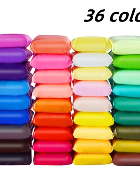 Ultra-Light Clay DIY Set for Kids 36 Colors Super Soft Air Dry Modeling Clay for DIY Toys Fun Art Supplies for Kindergarten Children