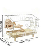 Large Syrian Hamster Cage, Deluxe Double-Layer Hamster Cage, Small Pet Breeding Box, Transparent Acrylic Hamster House