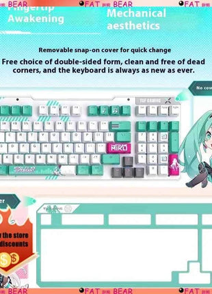 ASUS Tianxuan Mini Hatsune Miku  TX98miku Co branded Cable Video Game Mechanical Keyboard Customizable PC Gaming Keyboard