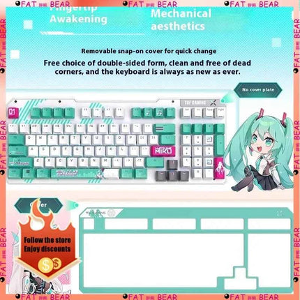 ASUS Tianxuan Mini Hatsune Miku  TX98miku Co branded Cable Video Game Mechanical Keyboard Customizable PC Gaming Keyboard