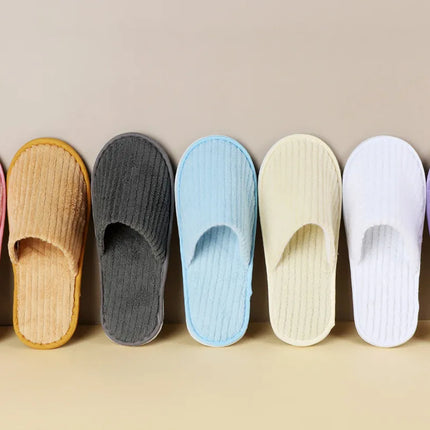 5 paia/lotto uomo donna usa e getta hotel pantofole per gli ospiti scivoli in cotone casa viaggio SPA pantofola ospitalità economici indoor slip-on
