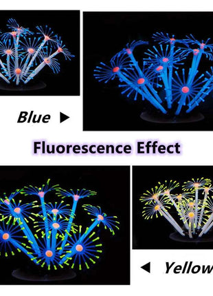 1Pc Silicone Glowing Artificial Fish Tank Aquarium Coral Plants Ornament Underwater Pets Decor Aquatic Pet Supplies Decoration