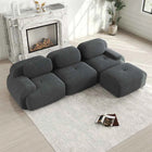 Modular Corner Cord Fabric Sofa - No Assembly Required, Extra-wide Armrests, 32D High Elastic Upholstery, Ergonomic Cozy Couch