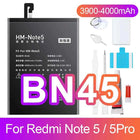 NOHON Battery for Xiaomi Redmi Note 13 12 11 10 Pro 9 8 7 6 5 4 11S 10S 9S Batteries BN5P BN53 BN46 BN45 BN5D BP47 BP4K BM5T