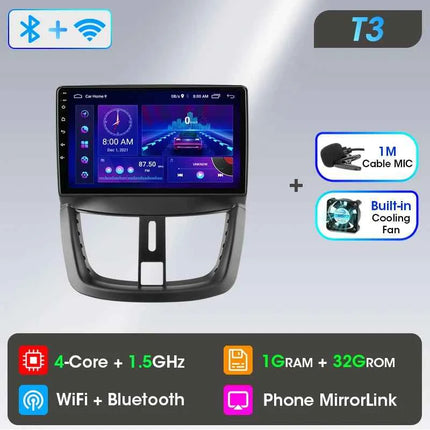 Android Wireless Carplay Car Radio for Peugeot 207 CC 207CC 2006-2015 Multimedia Player 2Din Navigation Stereo Head Unit Auto
