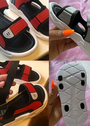 2023 Sandali in pelle per ragazzi estivi per bambini Scarpe per bambini Scarpe da spiaggia piatte per bambini Sport Sandali per bambini casual morbidi antiscivolo