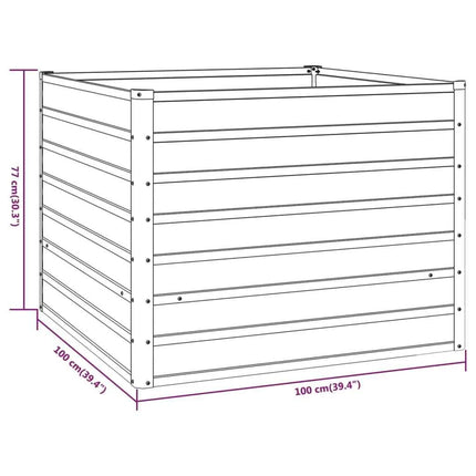 Garden flower box, 320x80x77 cm steel frame, villa courtyard combined planting trough, outdoor anti-corrosion planting box