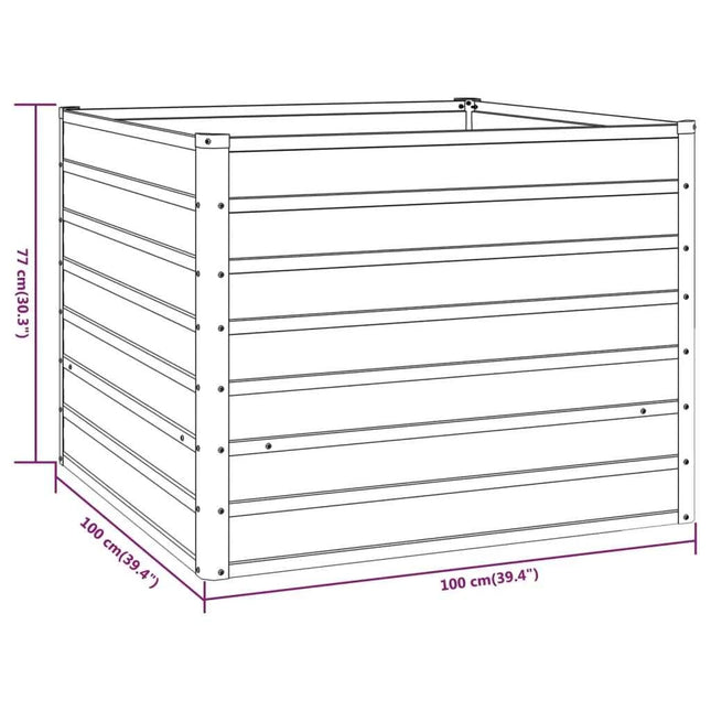 Garden flower box, 320x80x77 cm steel frame, villa courtyard combined planting trough, outdoor anti-corrosion planting box