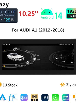 8 Core Android 14 Wireless Carplay For AUDI A1 2012-2018 Radio Video Multimedia GPS Navigation Stereo Screen Head Unit 4G