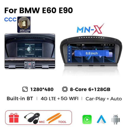 MEKEDE Android 14 Car Multimedia Player For BMW 3 Series E60 E61 E63 E64 5 Series E90 E91 E92 E93 CCC CIC DSP Carplay Auto Radio