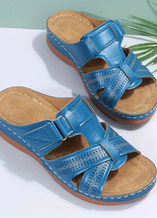 Sandali con Zeppa Donna Estate 2026 Premium Ortopedici Open Toe Vintage Antiscivolo in Pelle Casual con Plateau Stile Retrò