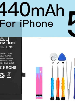PINZHENG Real High Capacity Battery For iPhone 5S SE 6 6S 7 8 Plus X Xr Xs Max Phone Replacement Bateria Warranty One Year