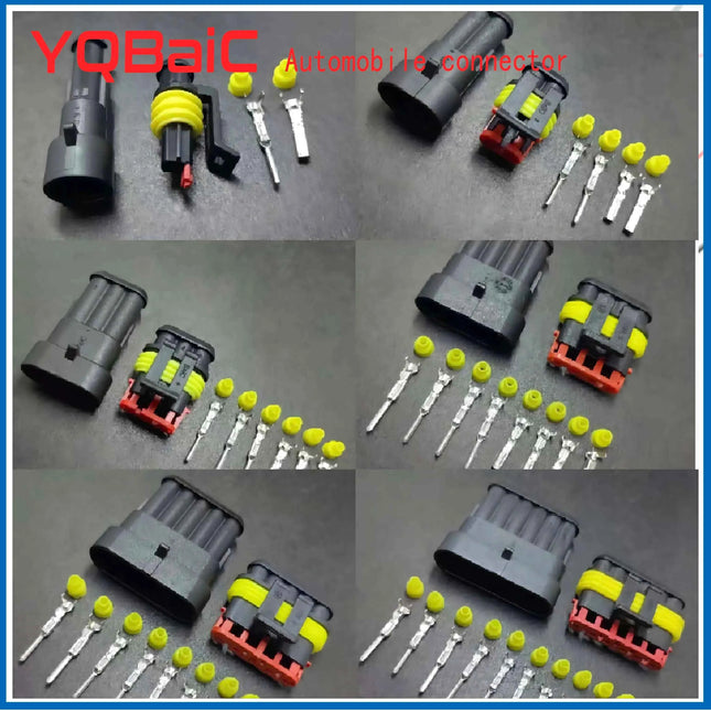 Waterproof Connectors Kit Automotive Wire Quick Connector Electrical In Car Wiring Auto Seal Socket 1 2 3 4 5 6 Pin Plug Kit Way