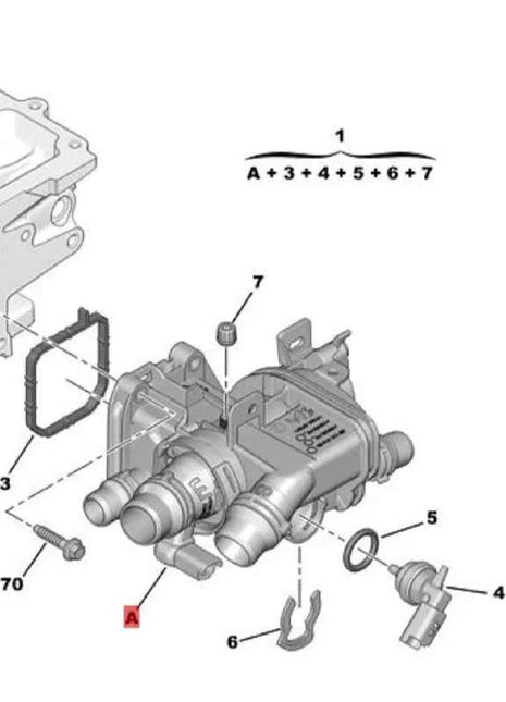 Alloggiamento termostato nuovissimo 9812131480 per Peugeot 1.2 308T 3553499