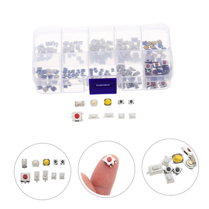 100/200/250 pz 10 tipi di kit combinato trigger interruttore pulsante tattile momentaneo in miniatura adatto per chiave remota dell'auto con pl