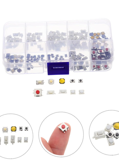 100/200/250 pz 10 tipi di kit combinato trigger interruttore pulsante tattile momentaneo in miniatura adatto per chiave remota dell'auto con pl