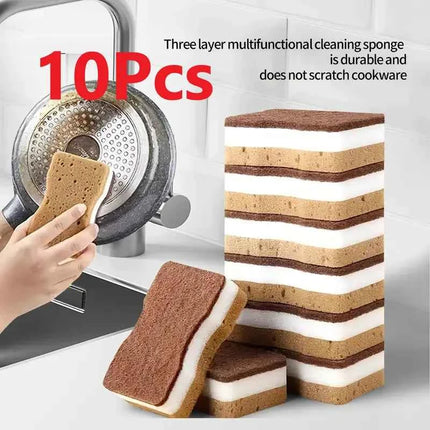 2-20Pcs Three-Layer Seaweed Cleaning Sponges Dishwashing Sponges High-Quality Kitchen Cleaning Cloths Kitchen Cleaning Brushe