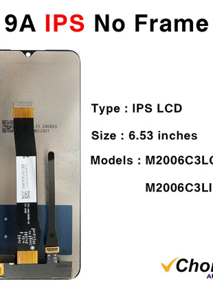 9A/9C IPS LCD for Redmi 9A/9C Display Touch Screen Digitizer Assembly Parts For Xiaomi Redmi 9C/9A With Frame LCD