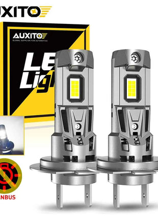 AUXITO 2x Canbus H7 LED Bulb 22000LM 120W Error Free 1:1 Mini Size Head Lamp Wireless Super Bright 6500K White H7 Headlight