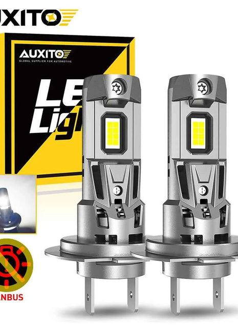 AUXITO 2x Canbus H7 LED Bulb 22000LM 120W Error Free 1:1 Mini Size Head Lamp Wireless Super Bright 6500K White H7 Headlight
