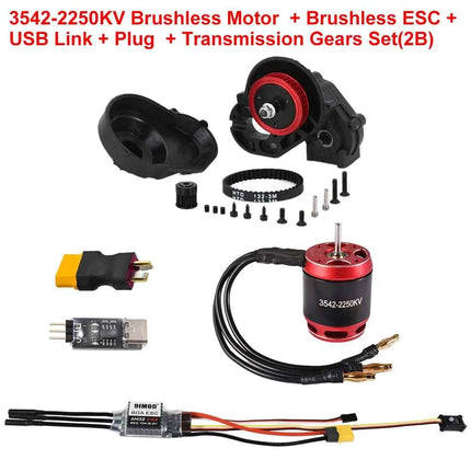 9IMOD RC Brushless Combo AM32 80A ESC 3542 1850KV/2250KV Brushless Motor Gearbox for Axial SCX10 RC Crawler Car Upgrades Parts