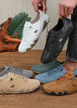 Classic Loafers Trendy Durable Artificial Leather Waterproof Anti Slip Casual Shoes for Outdoor Walking Men’s Motorcycle Boots