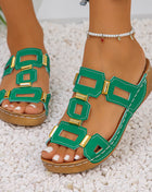 Women's Roman Style Large Size Sandals Beach Open Toe Slippers Summer Wedges Comfortable Outdoor Slip-on Shoes for Women