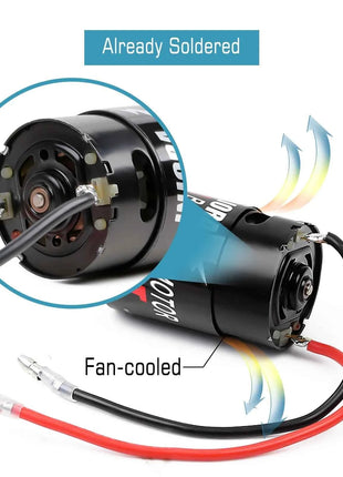 INJORA 550 Brushed Motor Waterproof 12T 21T 29T 35T 55T for 1:10 RC Crawler Axial SCX10 AXI03007 JL 90046 Slash TRX4 TRX6