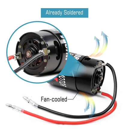 INJORA 550 Brushed Motor Waterproof 12T 21T 29T 35T 55T for 1:10 RC Crawler Axial SCX10 AXI03007 JL 90046 Slash TRX4 TRX6