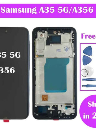 Super AMOLED Pantalla A35 5G Samsung LCD A356B A356E A356U Display Touch Screen Digitizer Per Samsung A35 LCD Parti di Ricambio