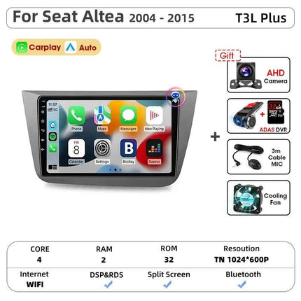 Srnubi IPS Screen Android All In One Car Radio for Seat Altea XL Toledo 3 2004 - 2015 Carplay GPS Stereo DVD Multimedia Player
